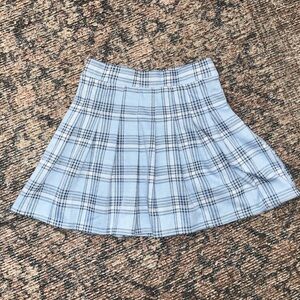 SO Light Blue Plaid Skater Skirt